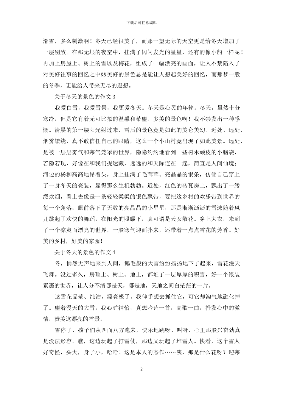 关于冬天的景色的作文-1_第2页