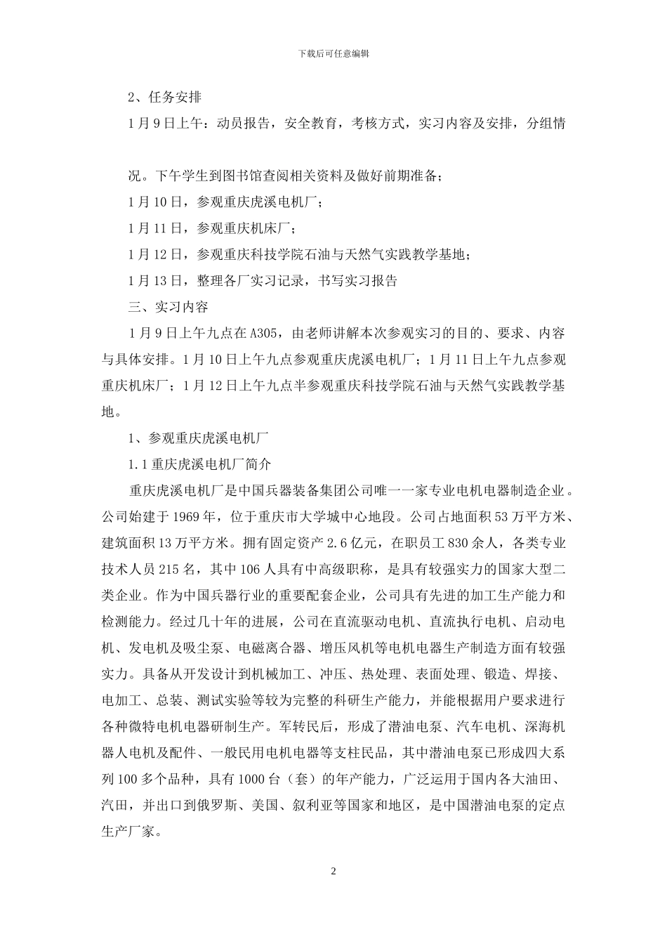 关于参观实习报告锦集十篇_第2页