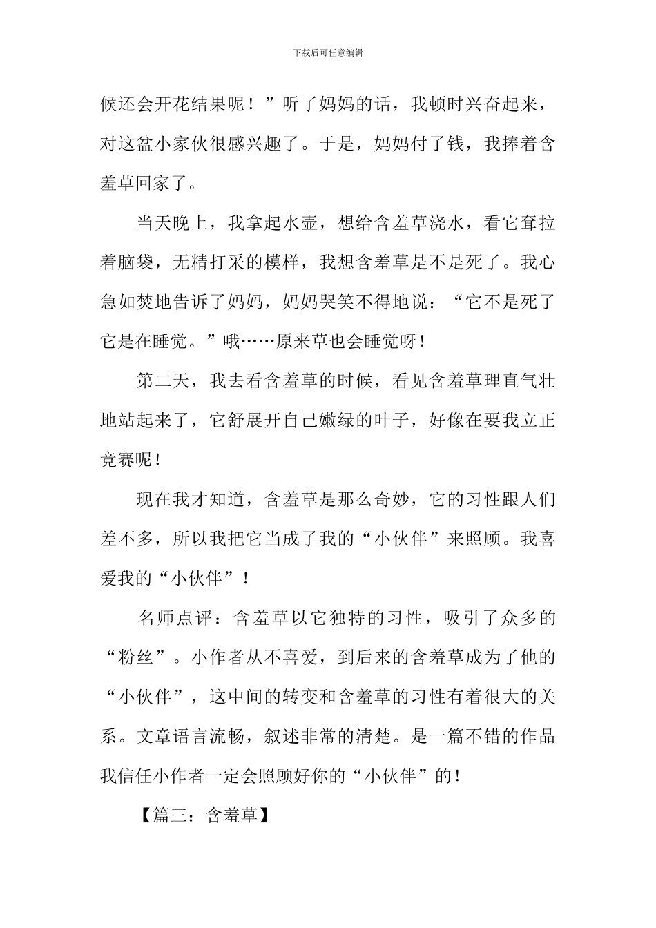 关于含羞草的作文-2_第3页