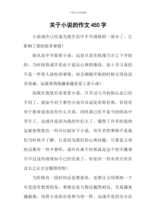 关于小说的作文450字