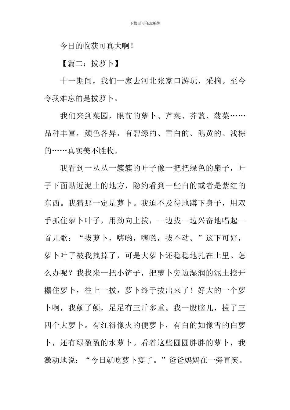 关于拔萝卜的作文_第2页