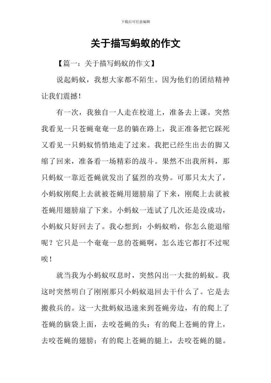 关于描写蚂蚁的作文-2_第1页