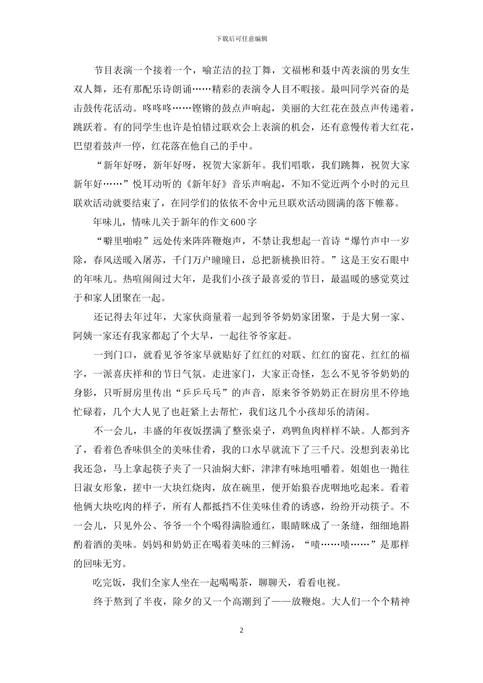 关于新年的作文-优秀作文汇编_第2页