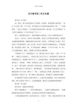 关于春节初二作文5篇