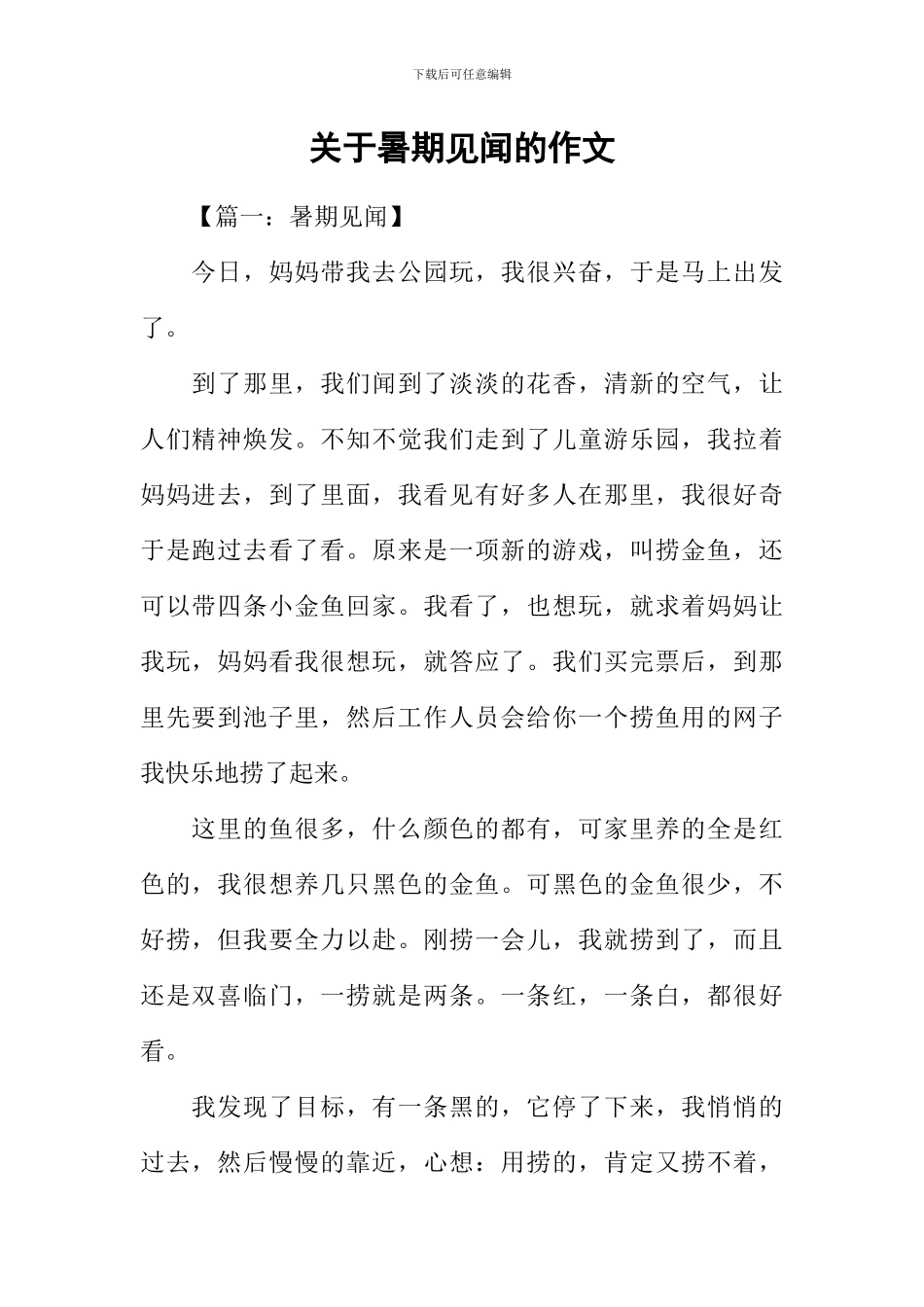 关于暑期见闻的作文_第1页