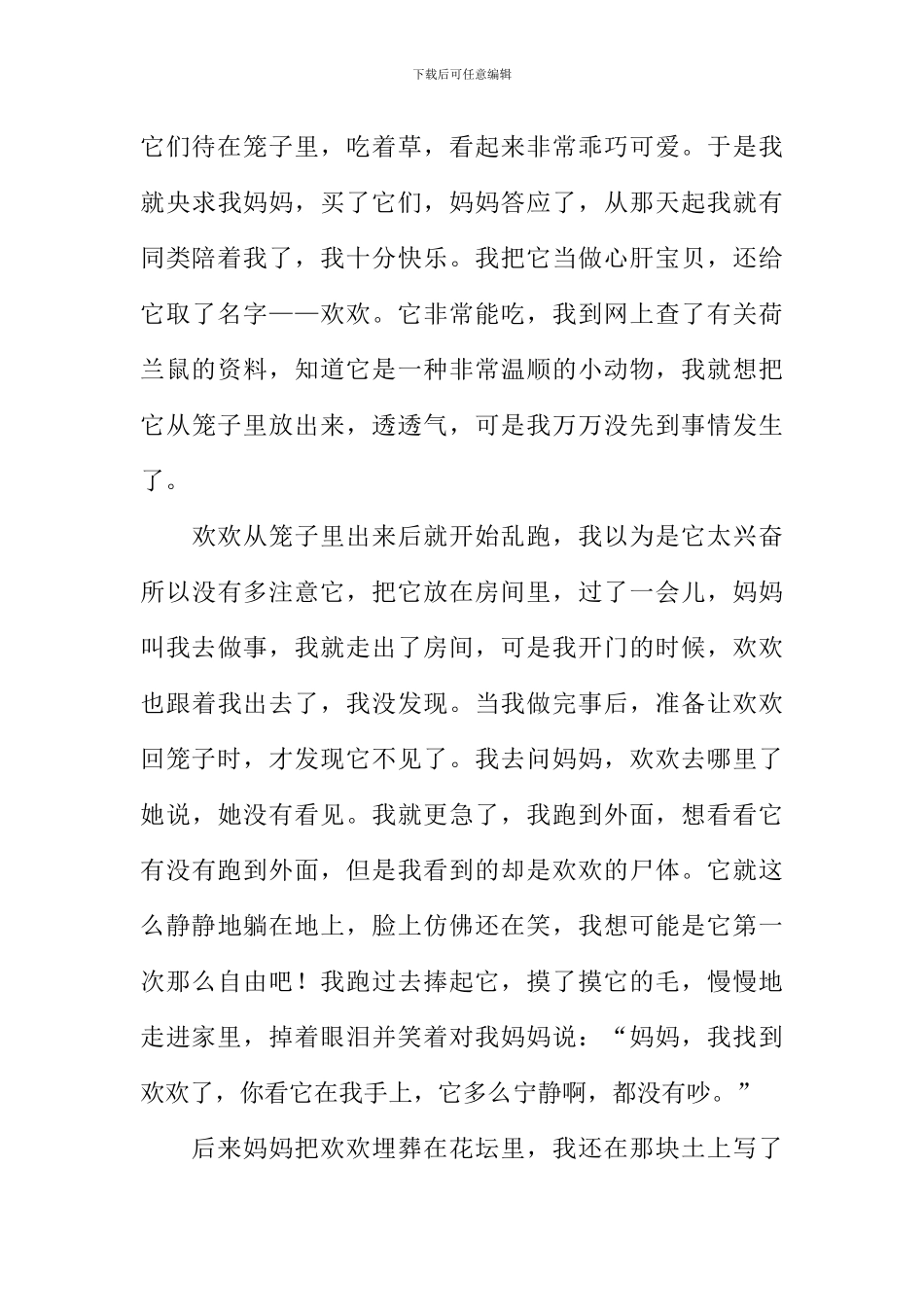 关于荷兰鼠的作文_第3页