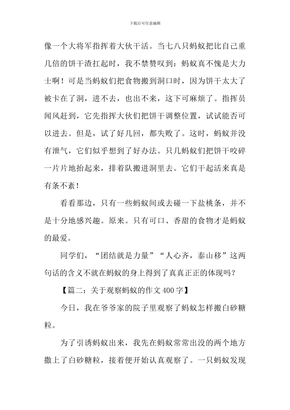 关于观察蚂蚁的作文_第2页