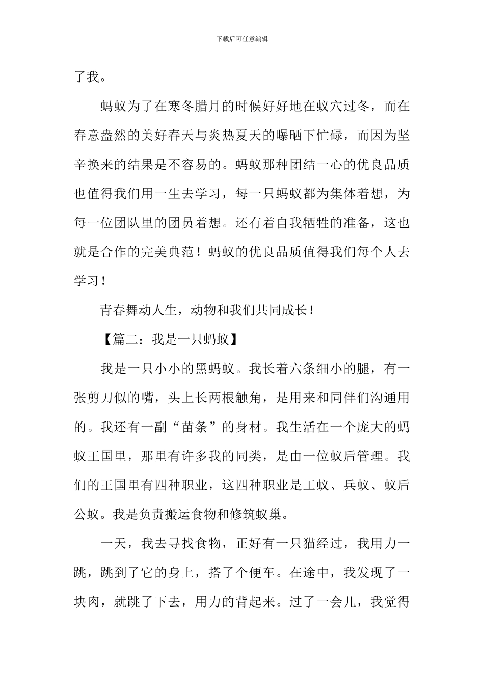 关于蚂蚁的作文_第2页