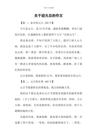 关于迎元旦的作文