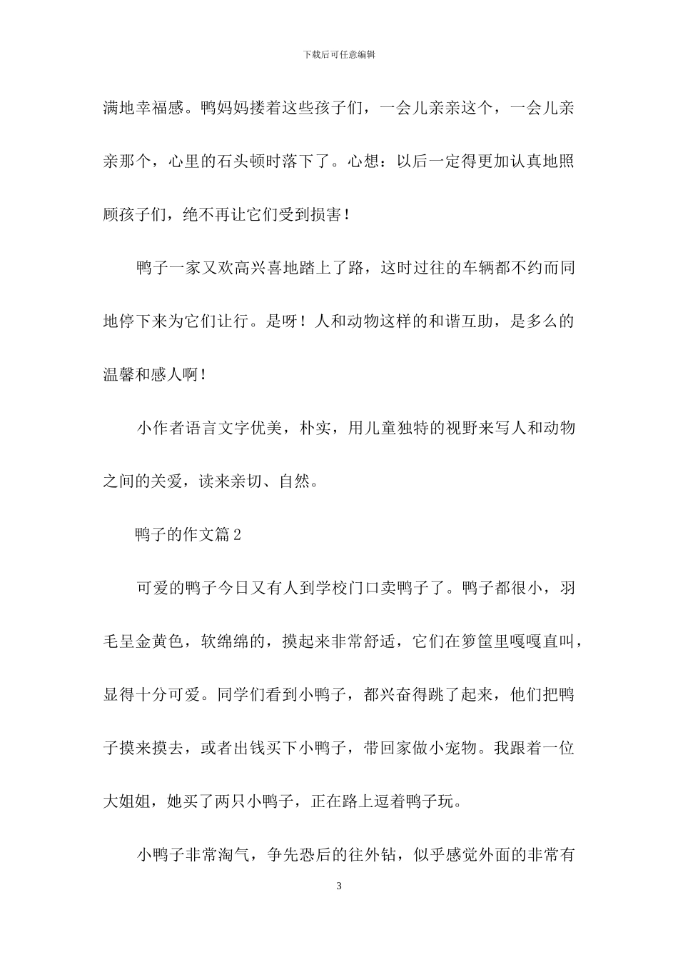 关于鸭子的作文锦集8篇_第3页