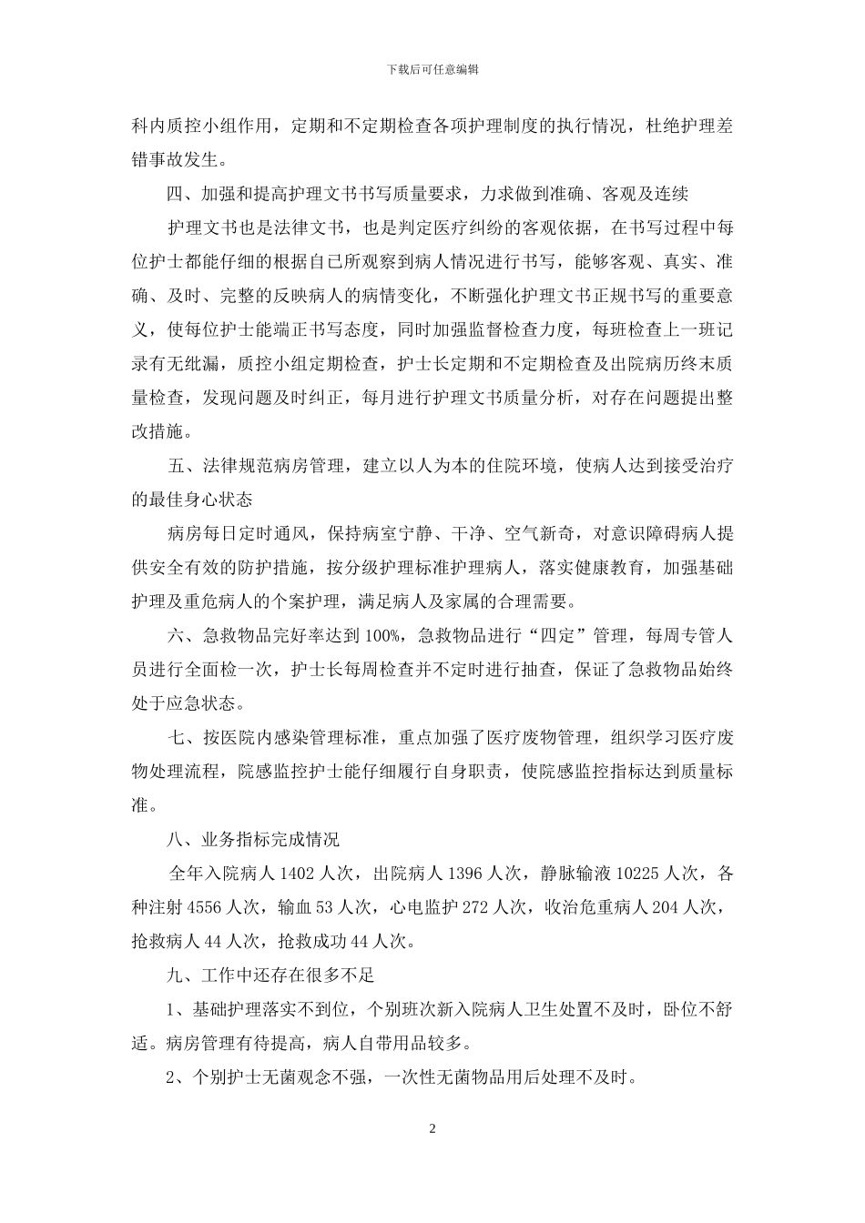 内科工作总结范文集锦9篇_第2页