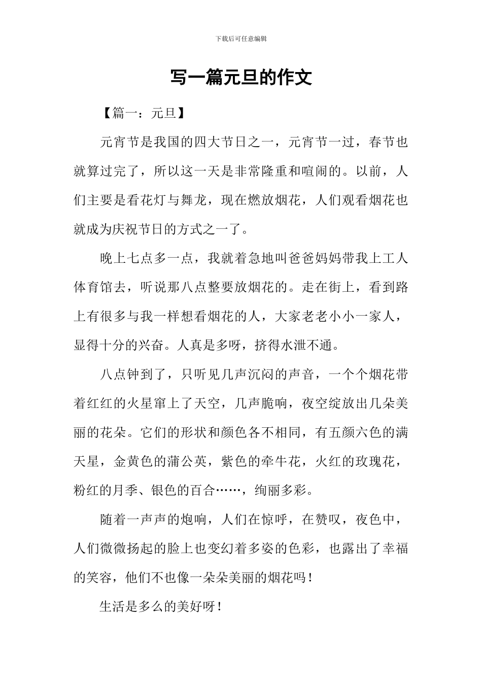 写一篇元旦的作文_第1页