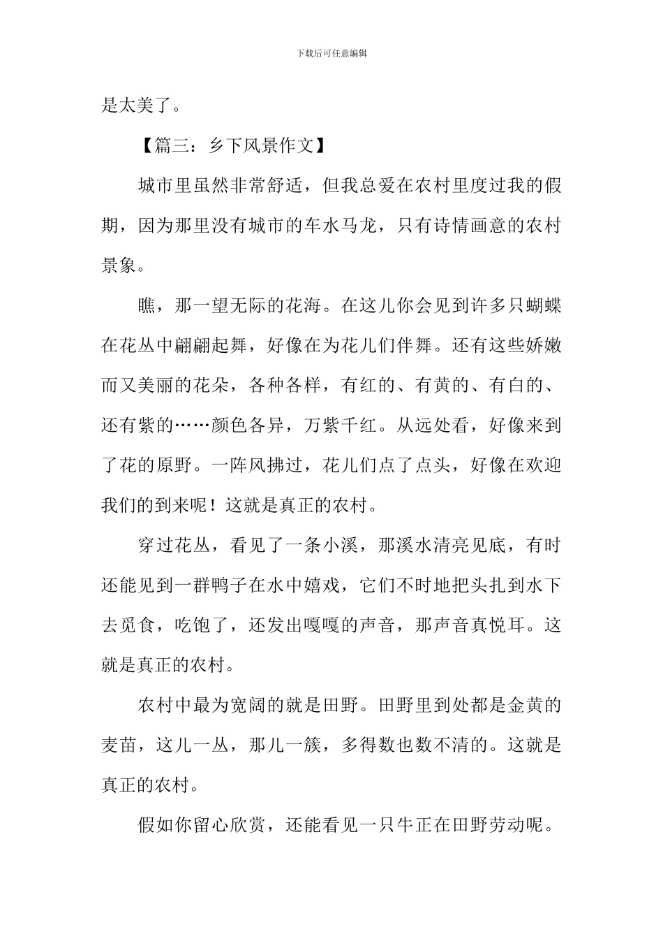 写乡下风景的作文_第3页