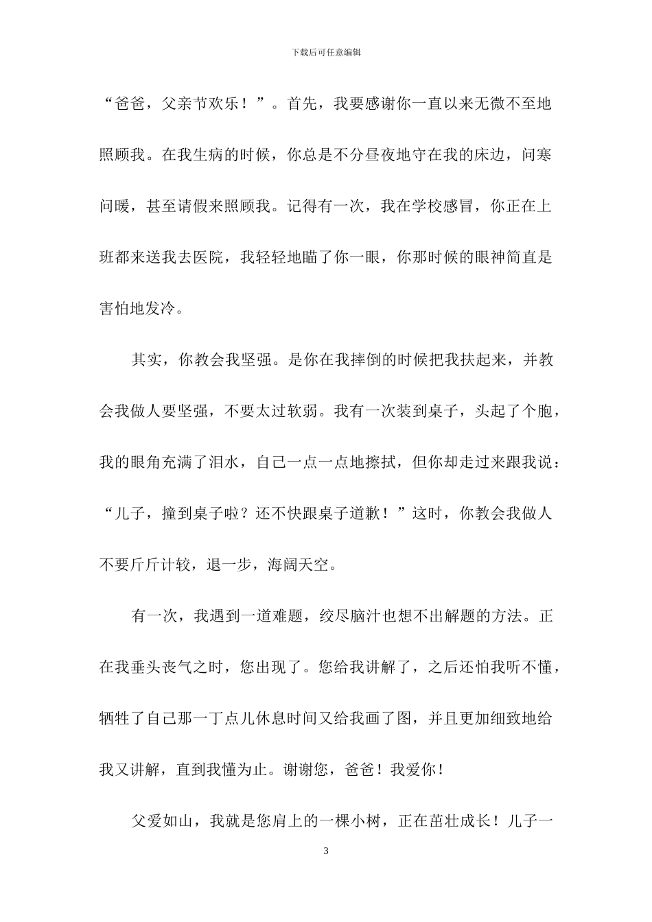 写给爸爸的一封信汇编15篇-1_第3页