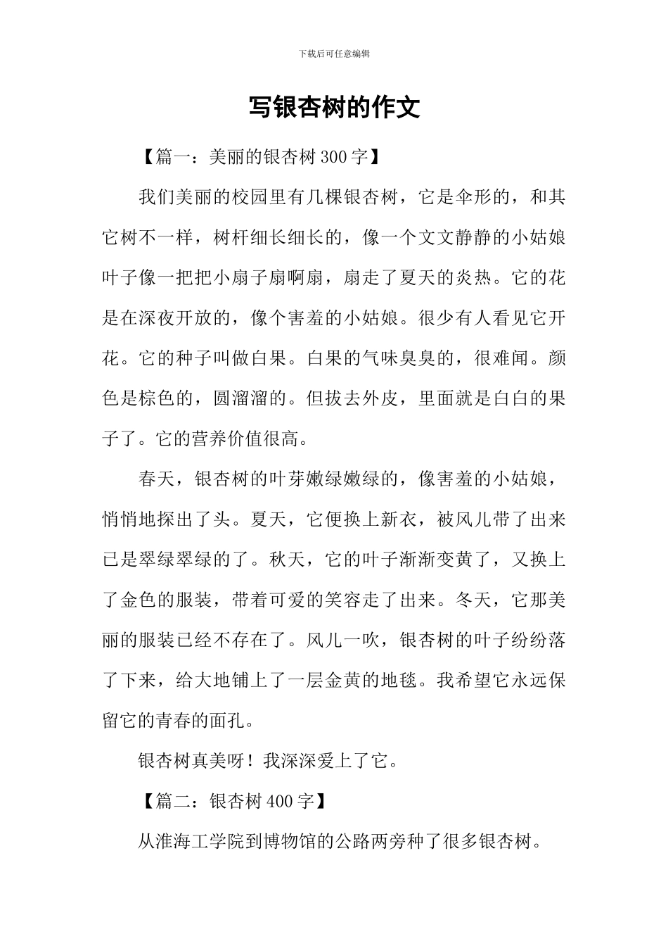 写银杏树的作文_第1页