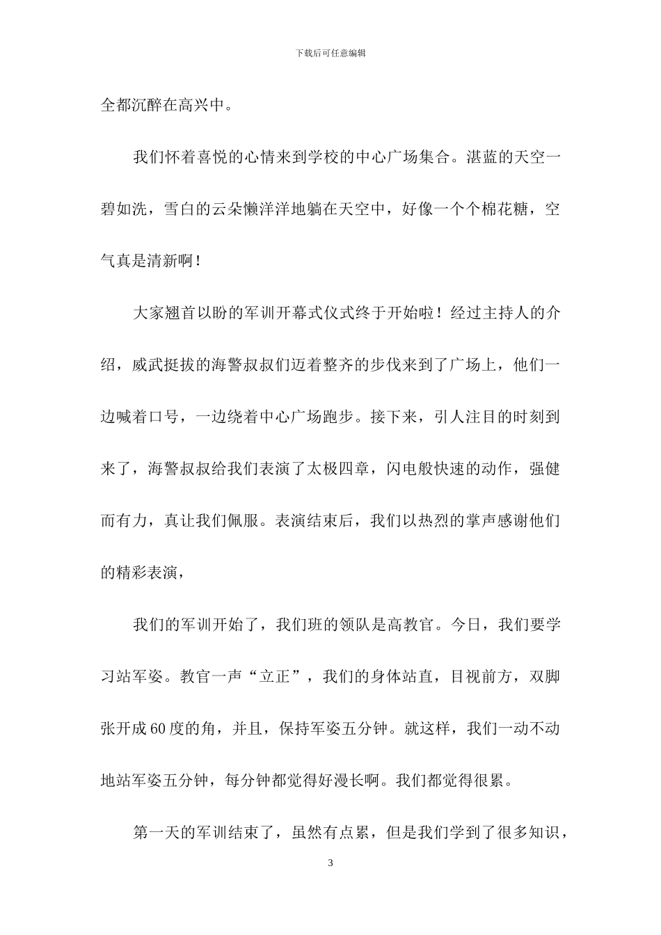 军训日记模板汇总7篇_第3页