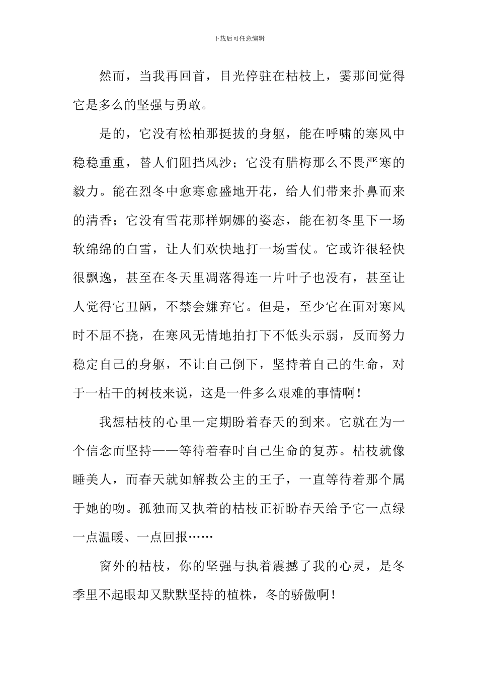 冬-窗外的枯枝作文800字_第2页