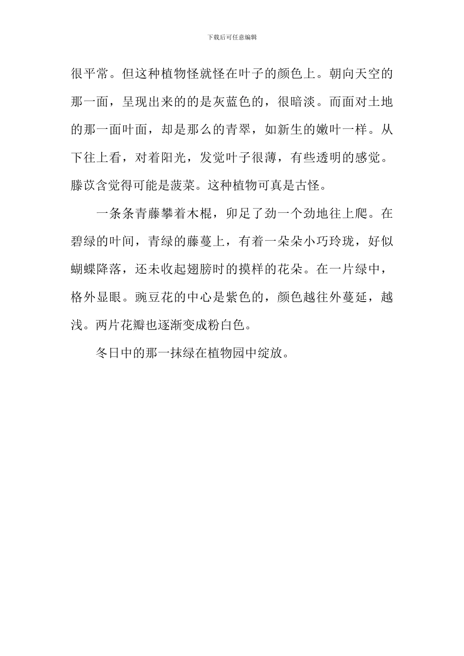 冬日中的那一抹绿作文600字_第2页