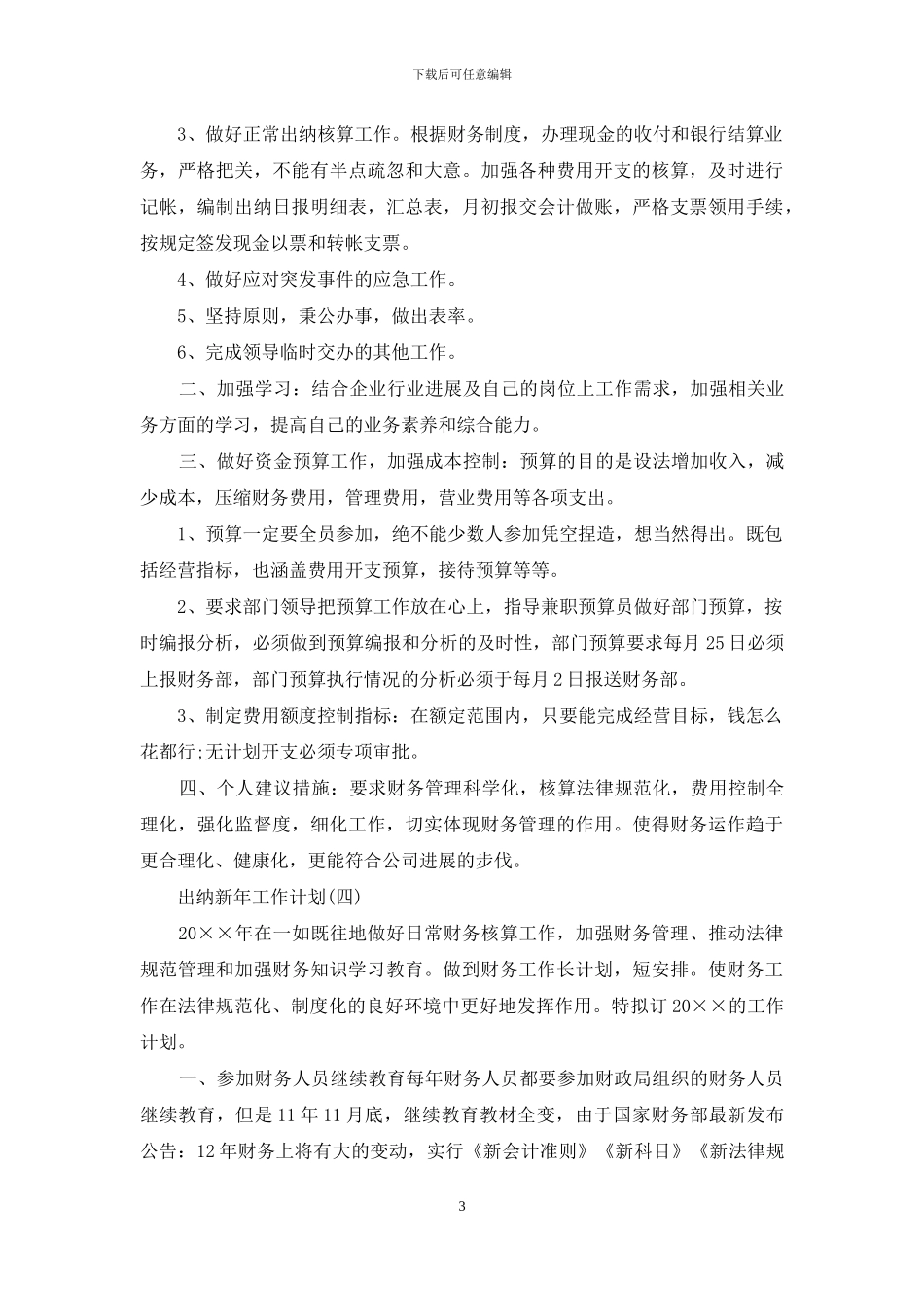 出纳新年工作计划_第3页