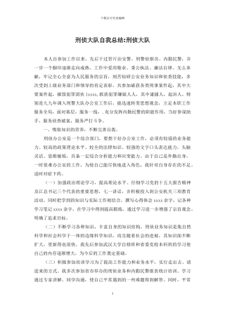 刑侦大队自我总结-刑侦大队