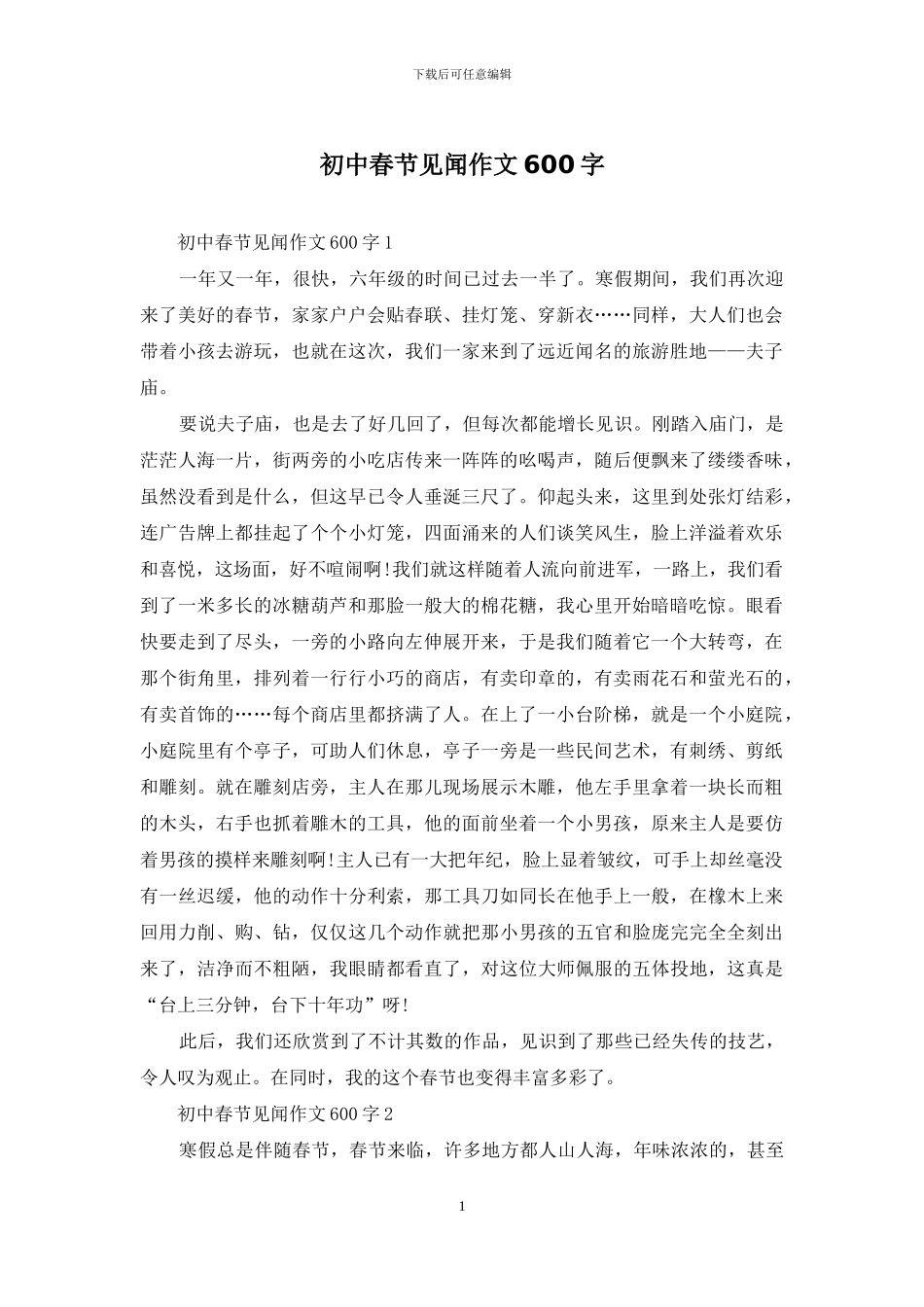 初中春节见闻作文600字_第1页