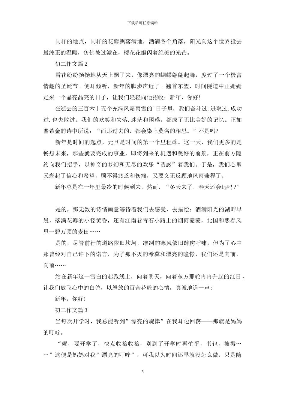 初二作文五篇-1_第3页