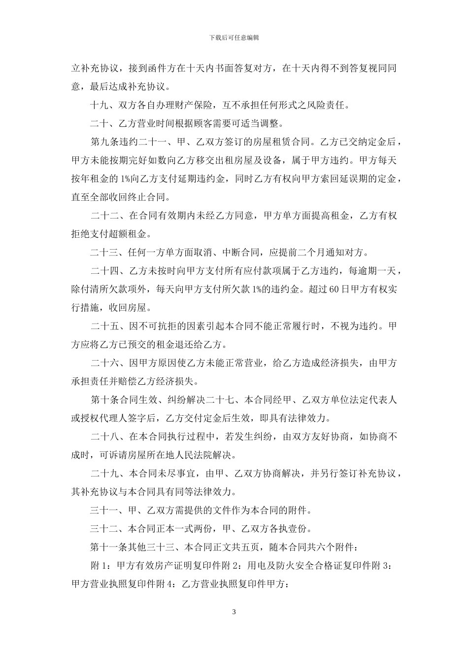 包头商铺租房合同范本3篇_第3页