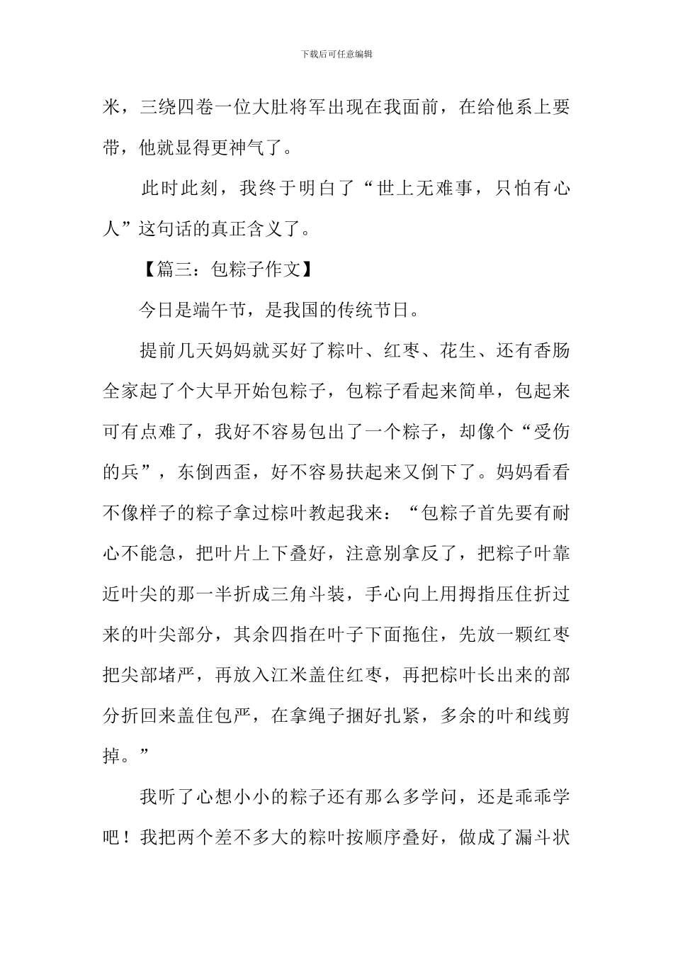 包粽子四年级作文_第3页