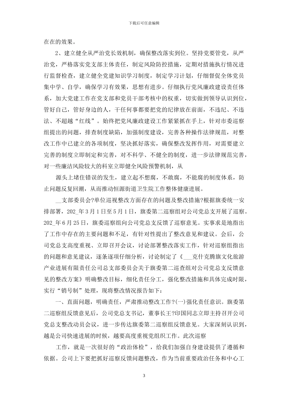 单位巡视整改方面存在问题及整改措施汇编_第3页