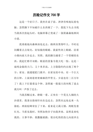 历险记作文700字