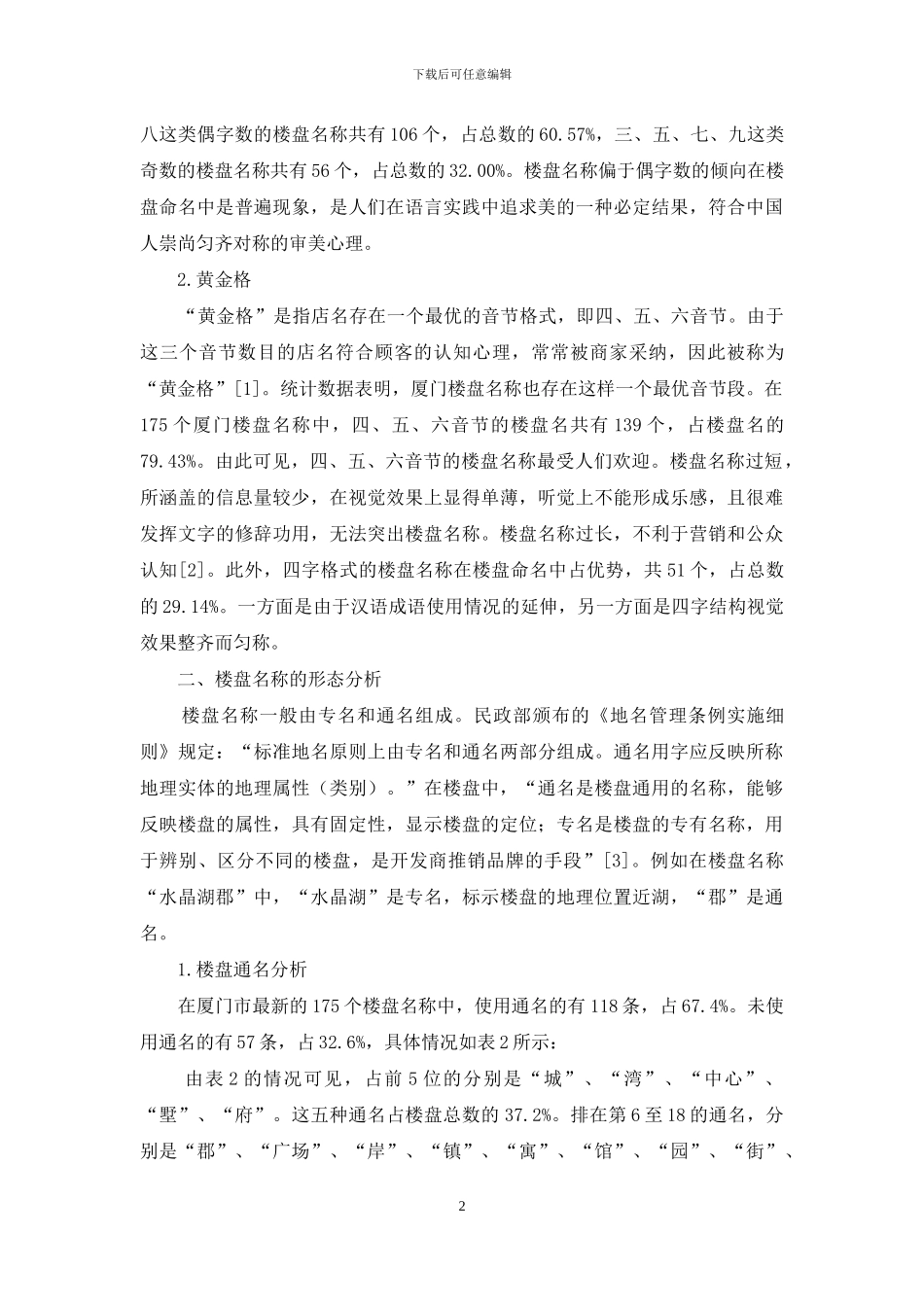 厦门新建楼盘命名的语言学分析_第2页