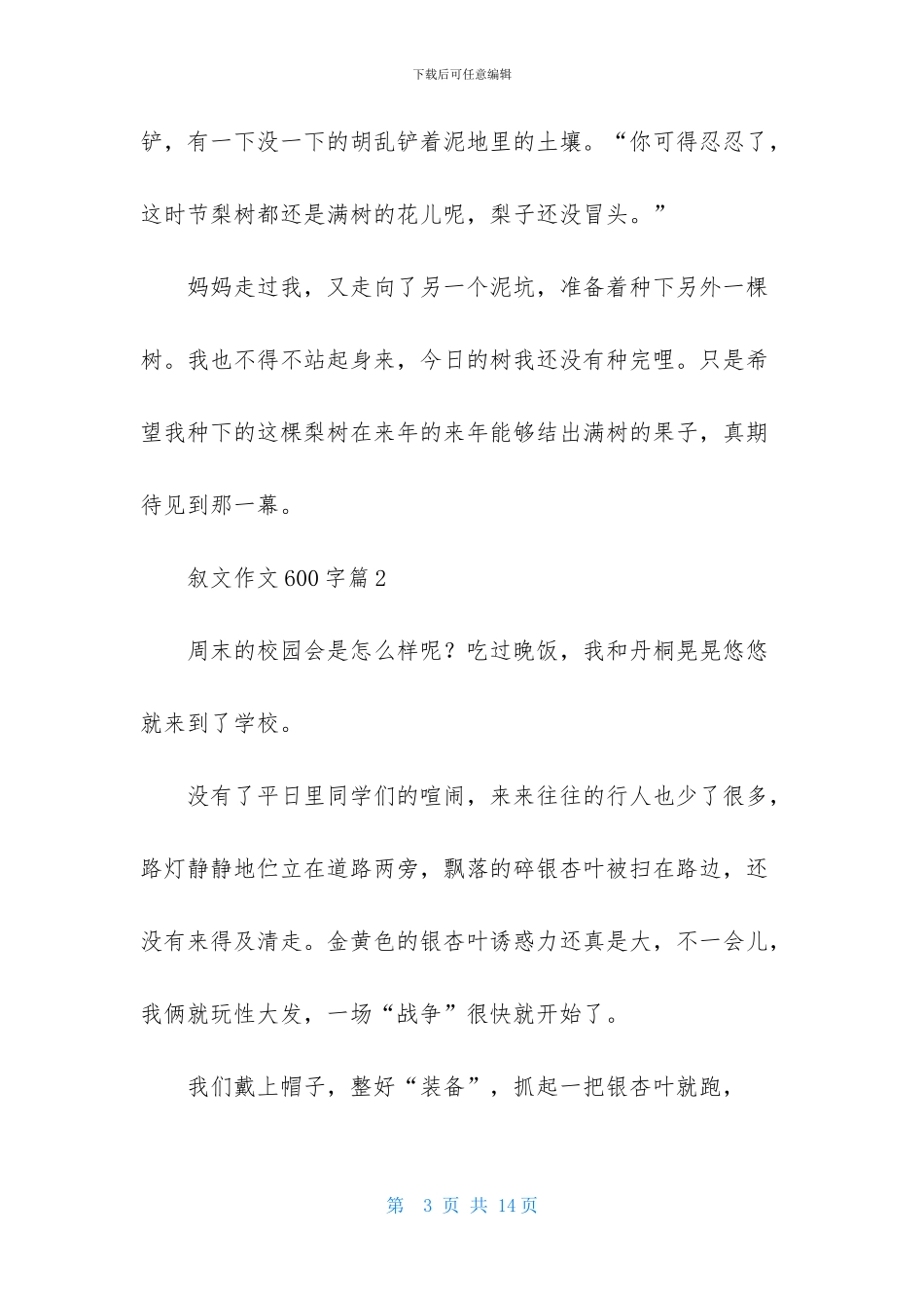 叙文作文600字六篇_第3页