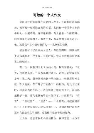可敬的一个人作文