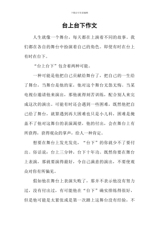 台上台下作文