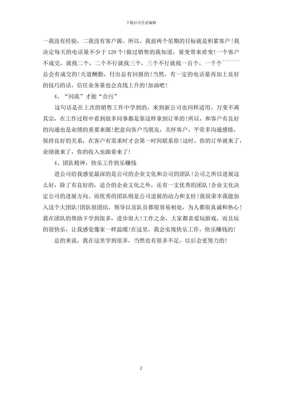 商务11月个人工作总结范文_第2页