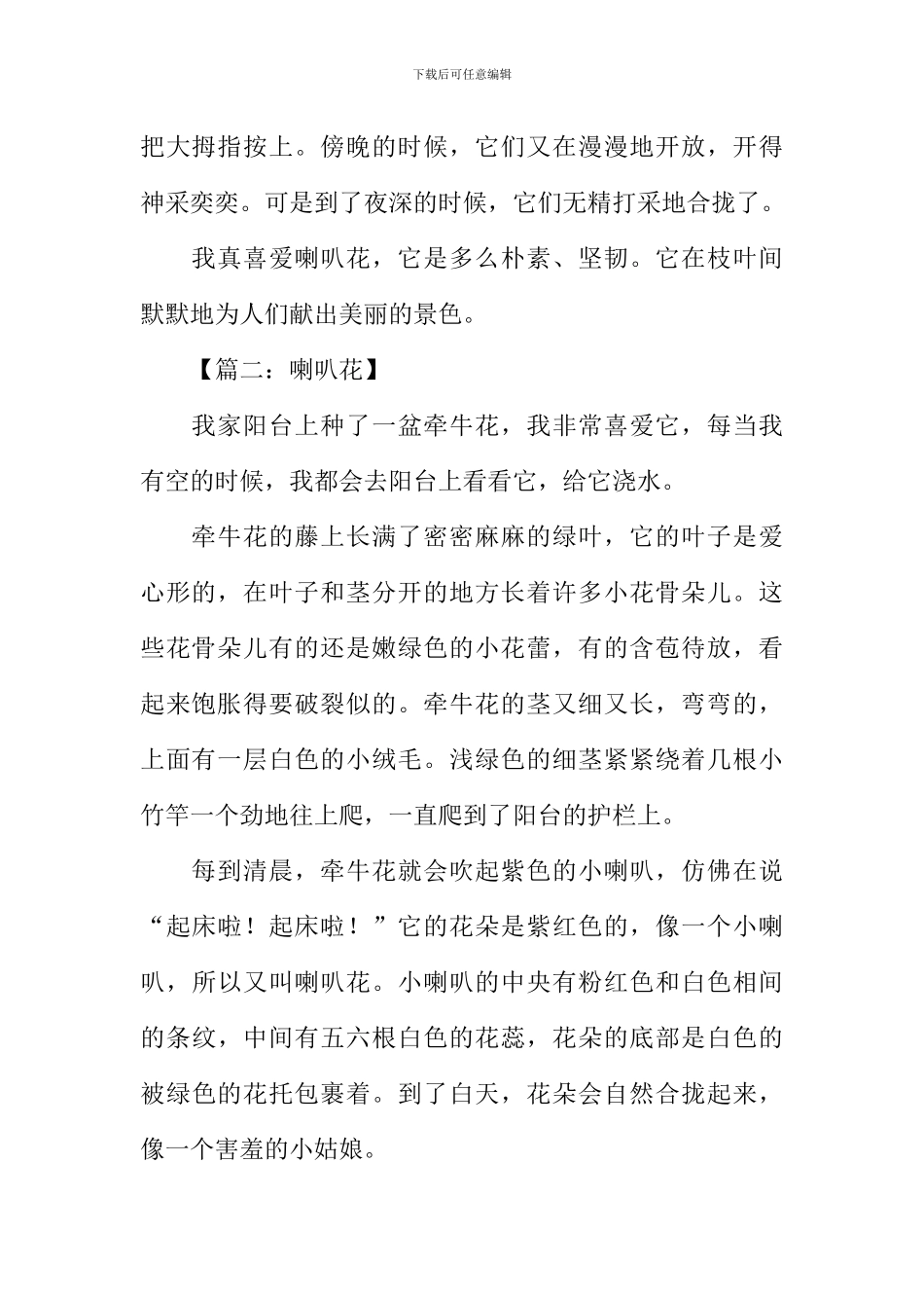 喇叭花作文500字_第2页