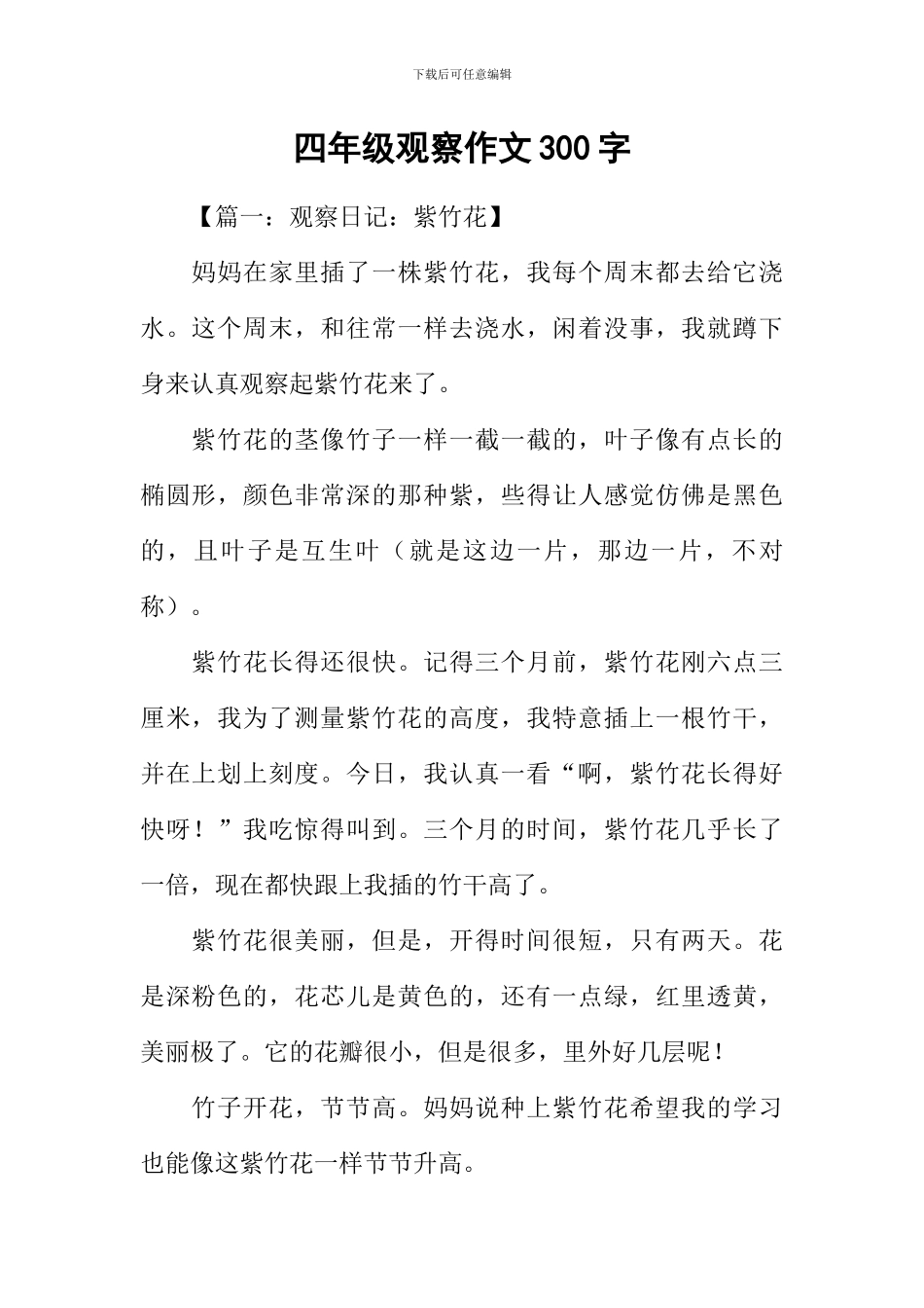 四年级观察作文300字_第1页