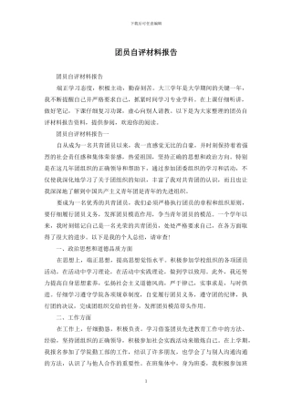 团员自评材料报告