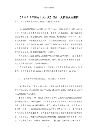 国内十大校园火灾案例