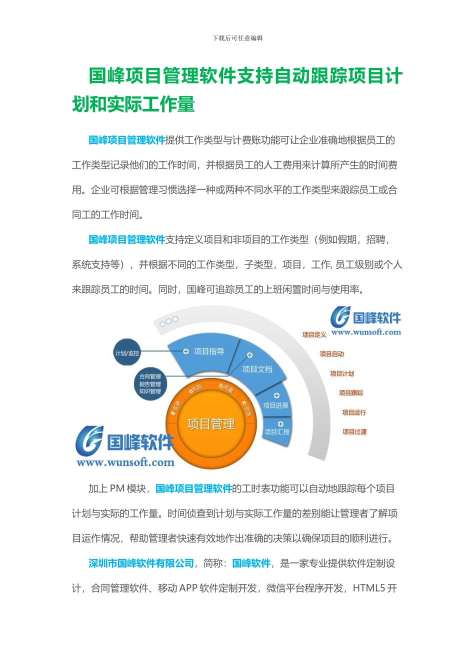 国峰项目管理软件支持自动跟踪项目计划和实际工作量_第1页