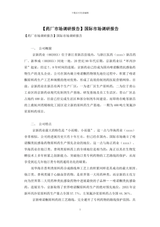 国际市场调研报告