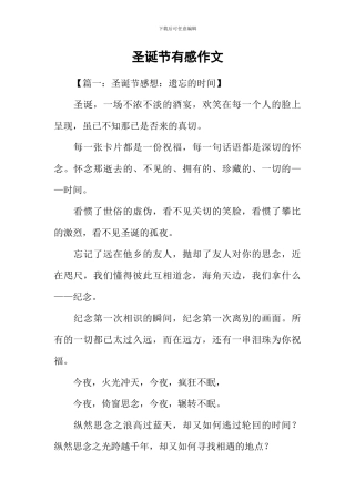 圣诞节有感作文