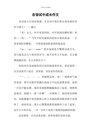 在尝试中成长作文-20