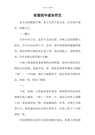 在尝试中成长作文-13