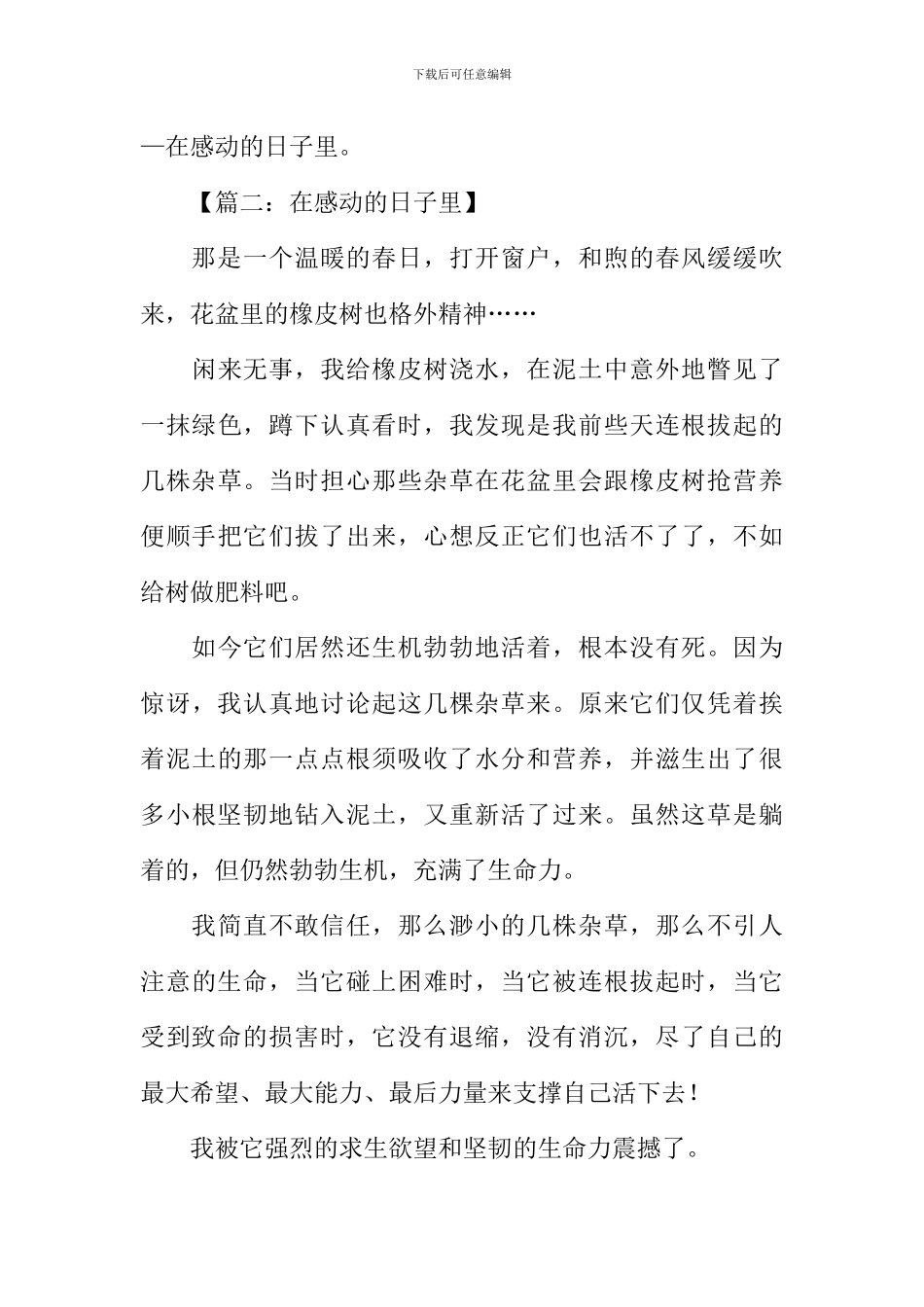 在感动的日子里作文_第3页