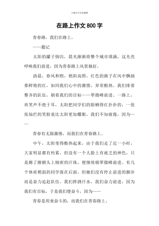 在路上作文800字-10