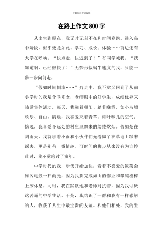 在路上作文800字-9