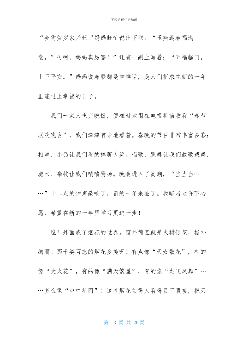 场景春节作文合集九篇_第3页