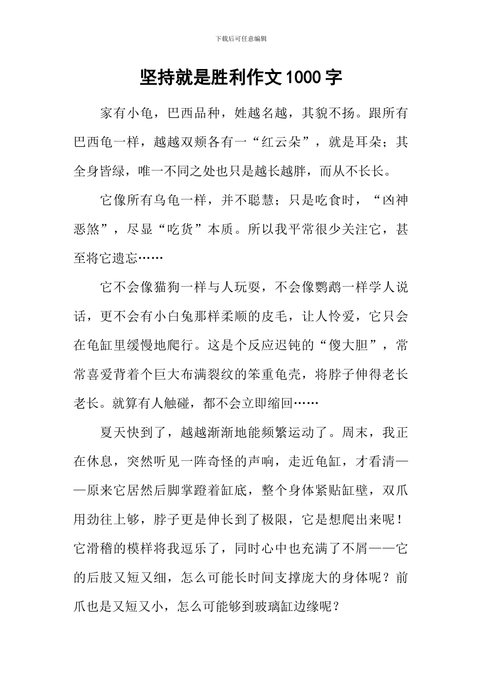 坚持就是胜利作文1000字-1_第1页