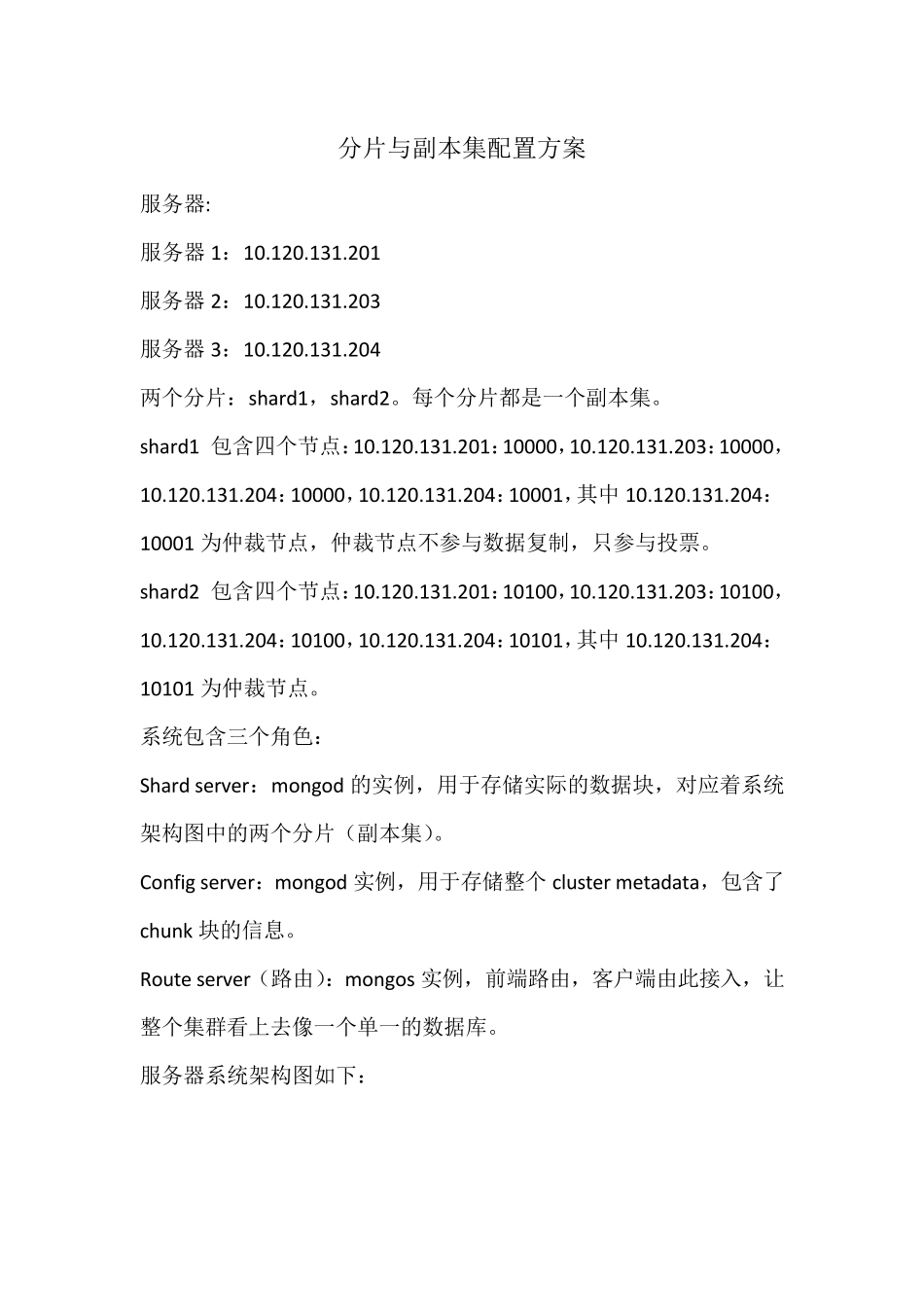 mongodb分片与副本集详细配置方案_第1页